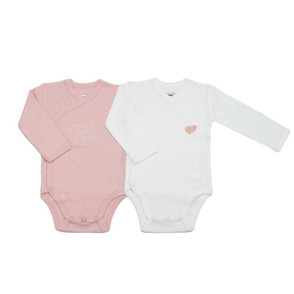 Lot de 2 bodies Coeur Rose