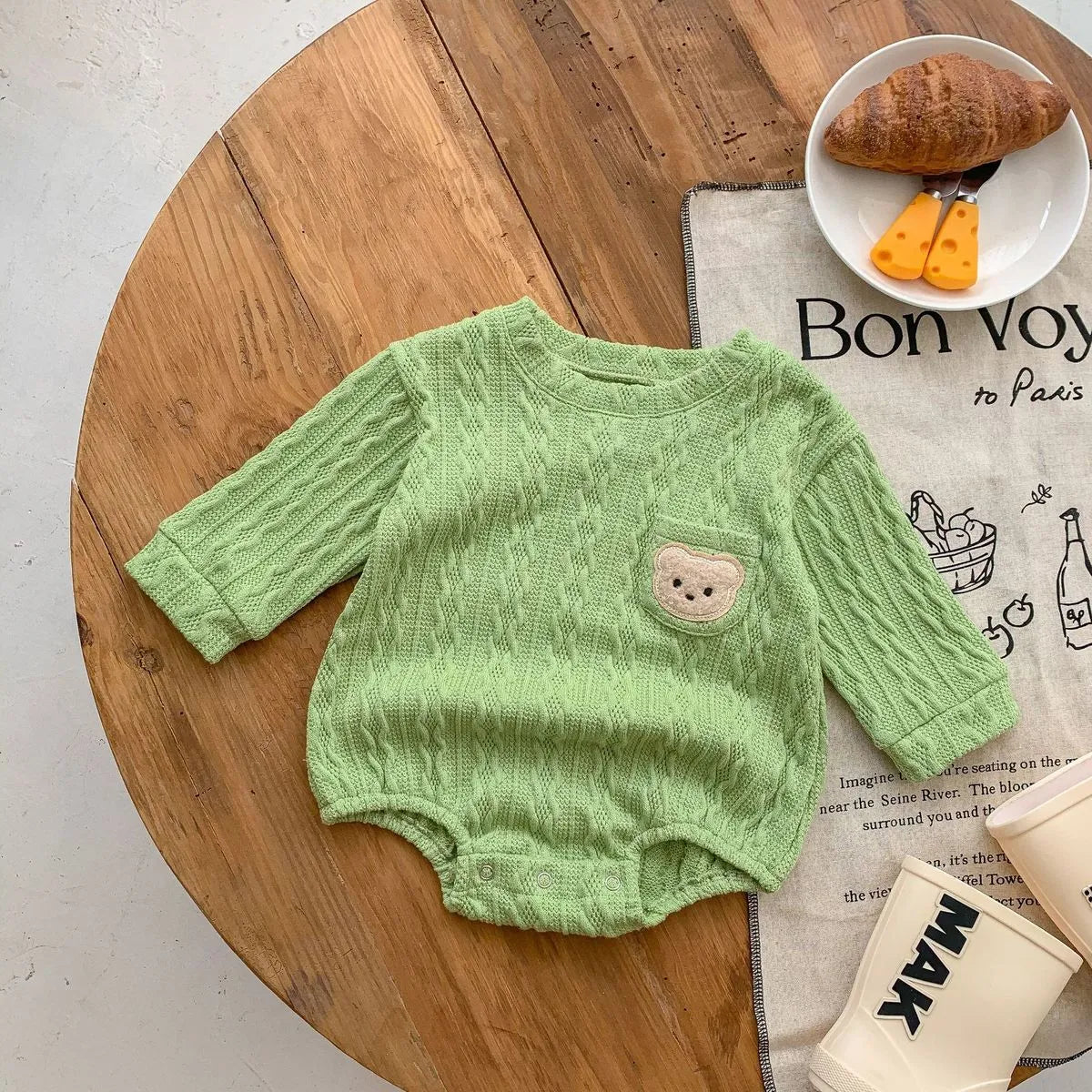 Body bébé vert « Petit Ourson »