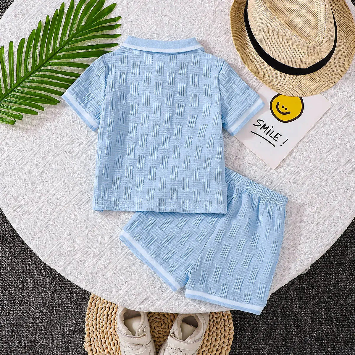 Ensemble Polo Jacquard Bleu Ciel