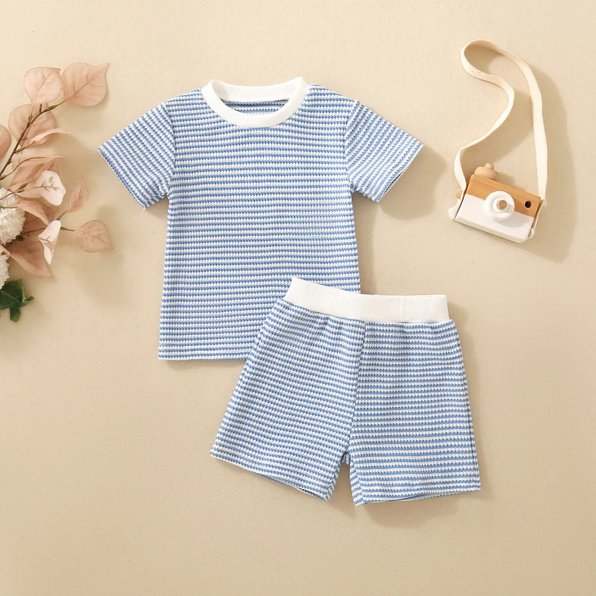 Ensemble Rayé Bleu Ciel