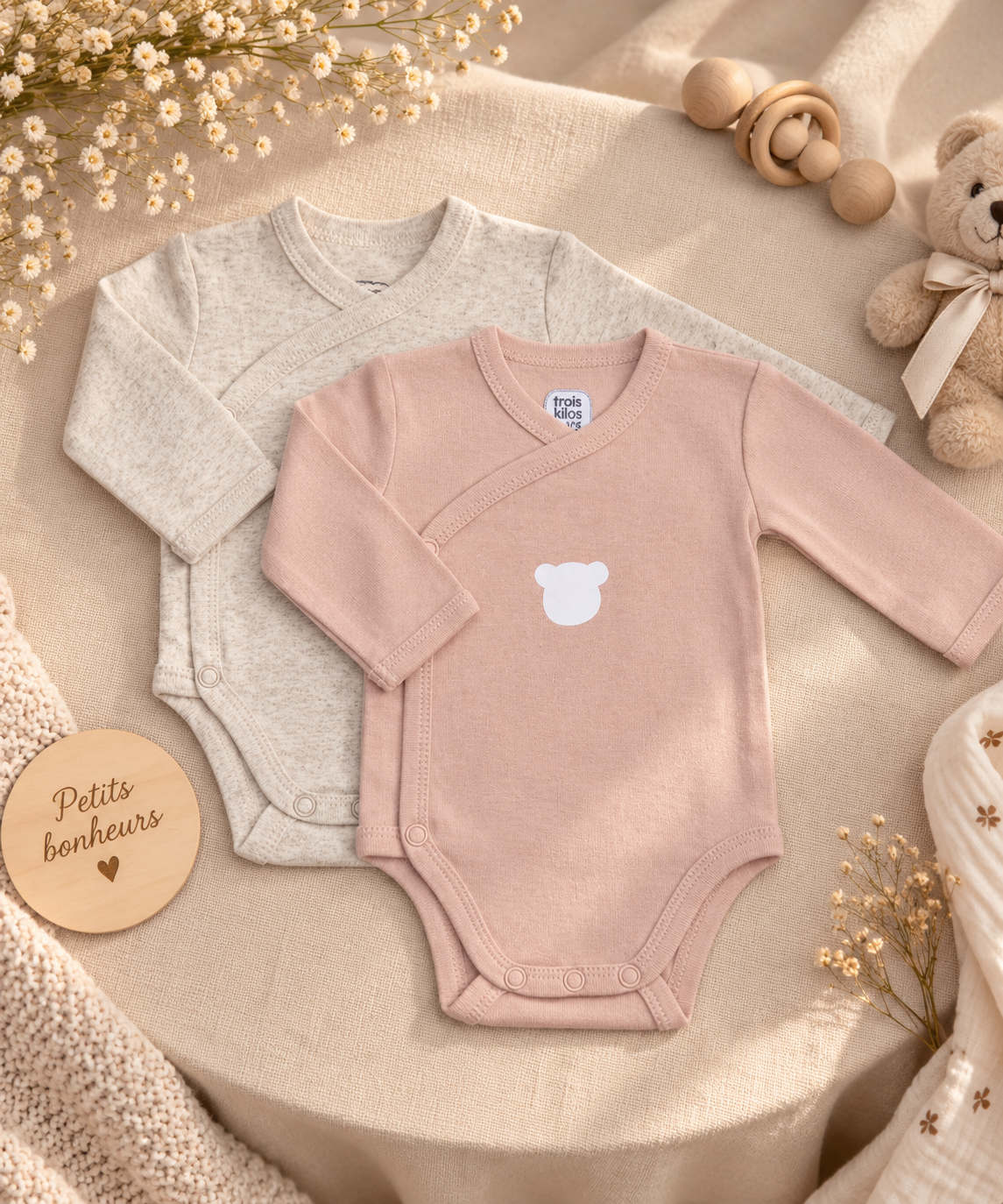 Lot de 2 bodies Ourson