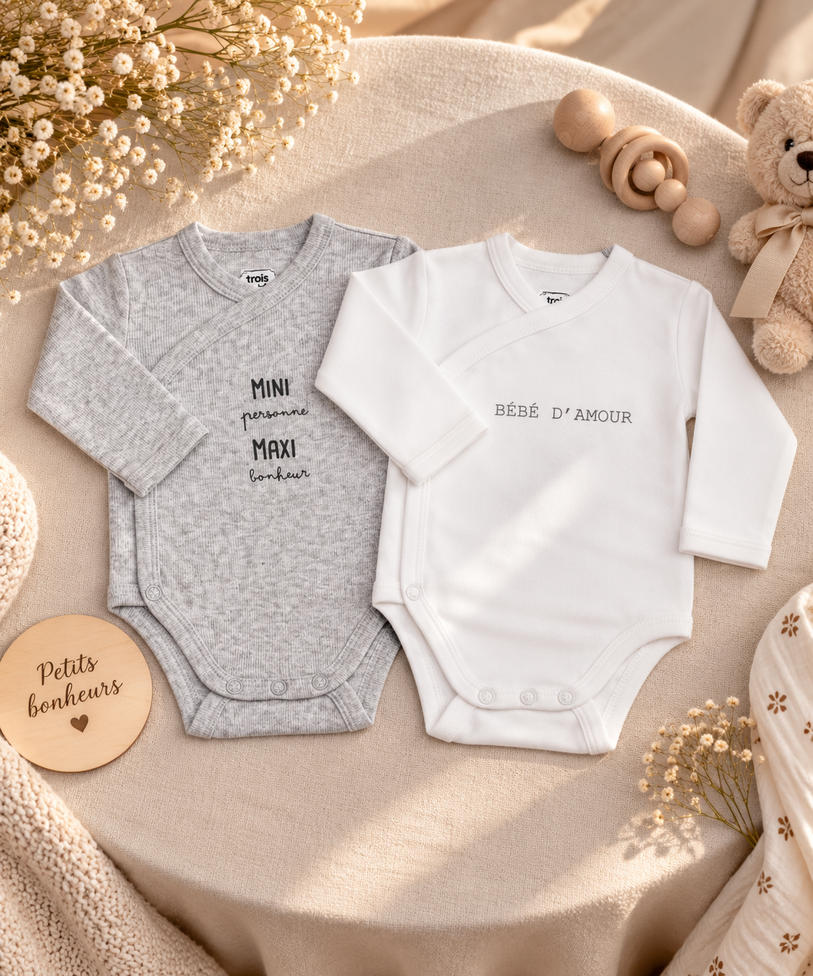 Lot de 2 bodies Bébé d'Amour