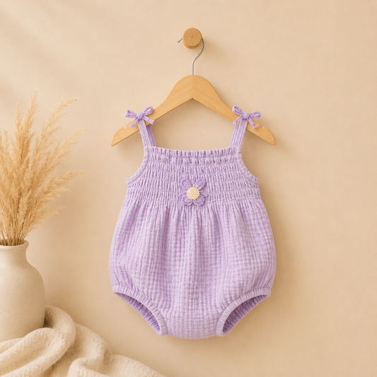 Barboteuse Lilas à Bretelles Fines