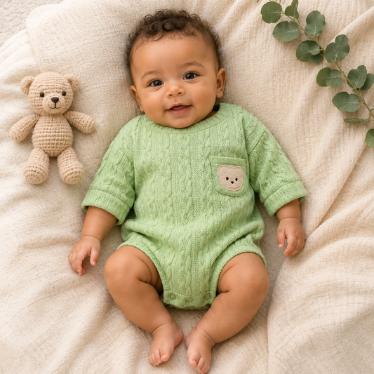 Body bébé vert « Petit Ourson »