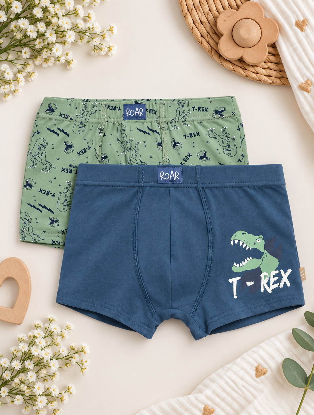Lot de 2 boxers T-Rex