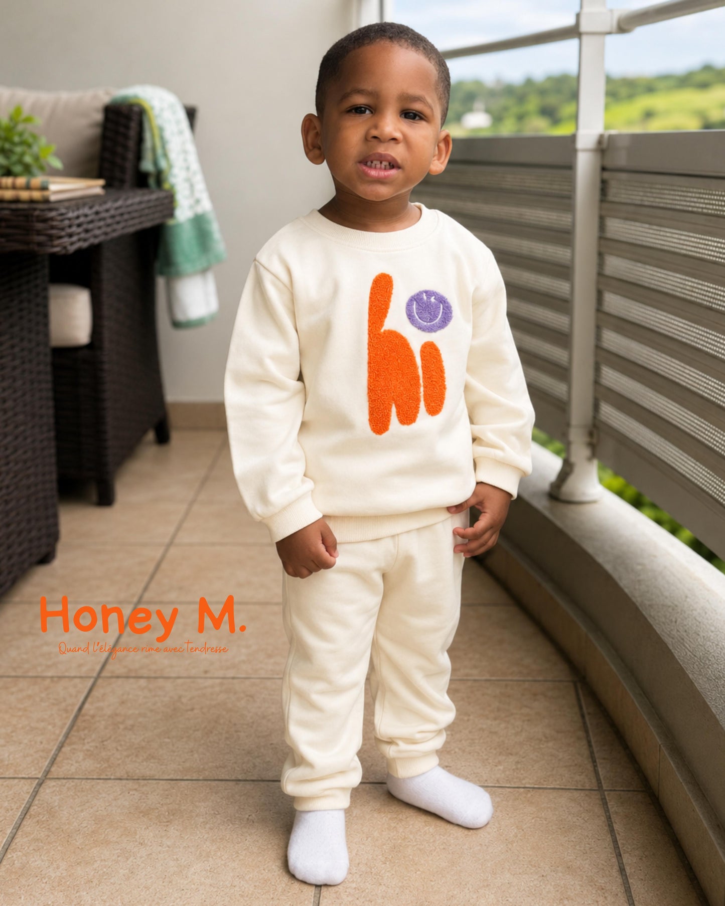 Ensemble Sweat & Pantalon Brodé "Hi"