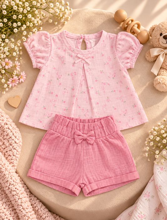 Ensemble Short Lapin rose