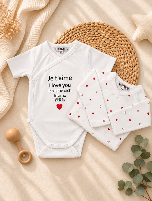 Lot de 2 bodies I Love You
