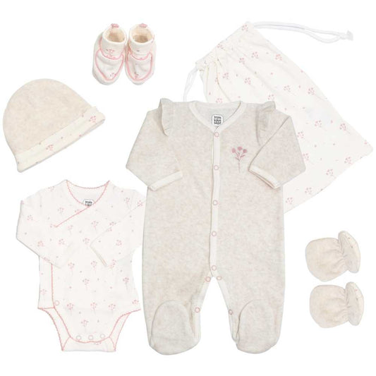 Kit de naissance Fleuri - 6 pièces