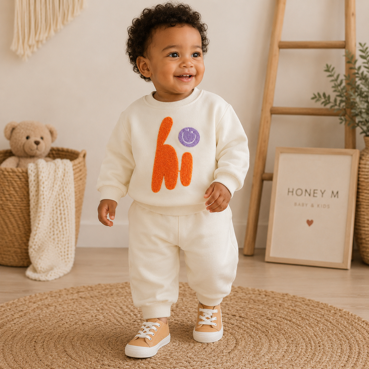Ensemble Sweat & Pantalon Brodé "Hi"